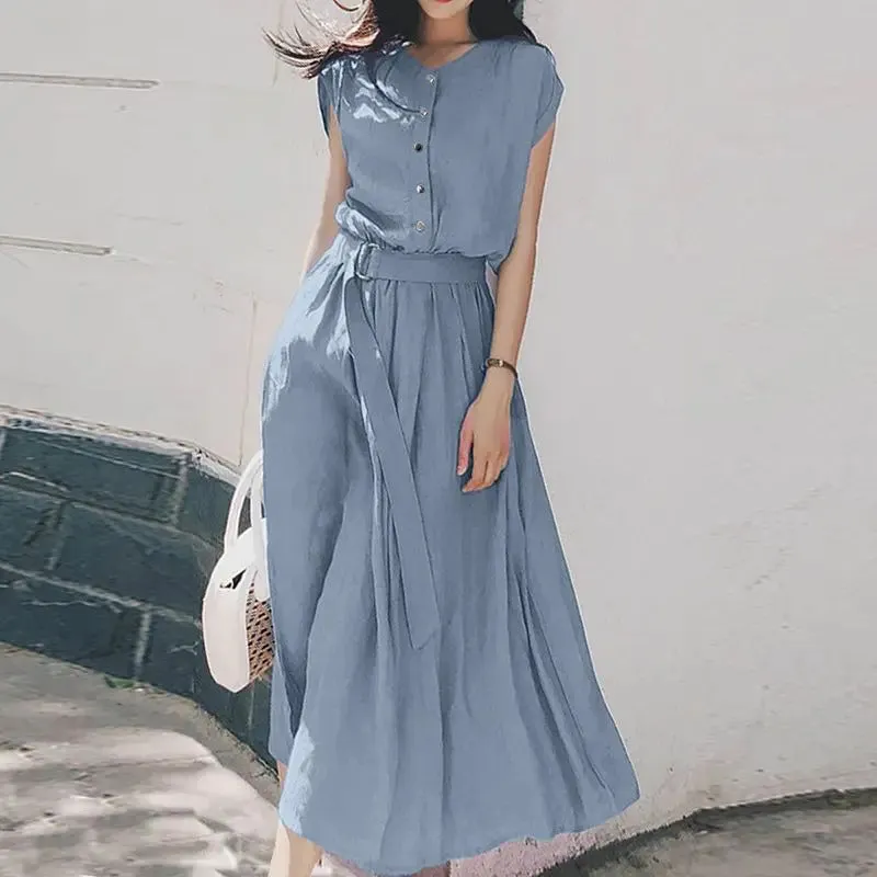 2023 ZANZEA Women Fashion Short Sleeve Dress Summer Elegant Party Vestidos Casual Mid-calf Sundress Femme Vintage OL Robe Kaftan