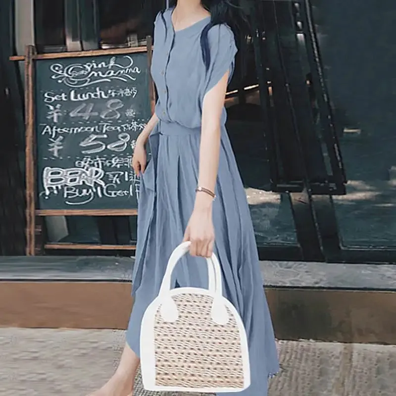 2023 ZANZEA Women Fashion Short Sleeve Dress Summer Elegant Party Vestidos Casual Mid-calf Sundress Femme Vintage OL Robe Kaftan