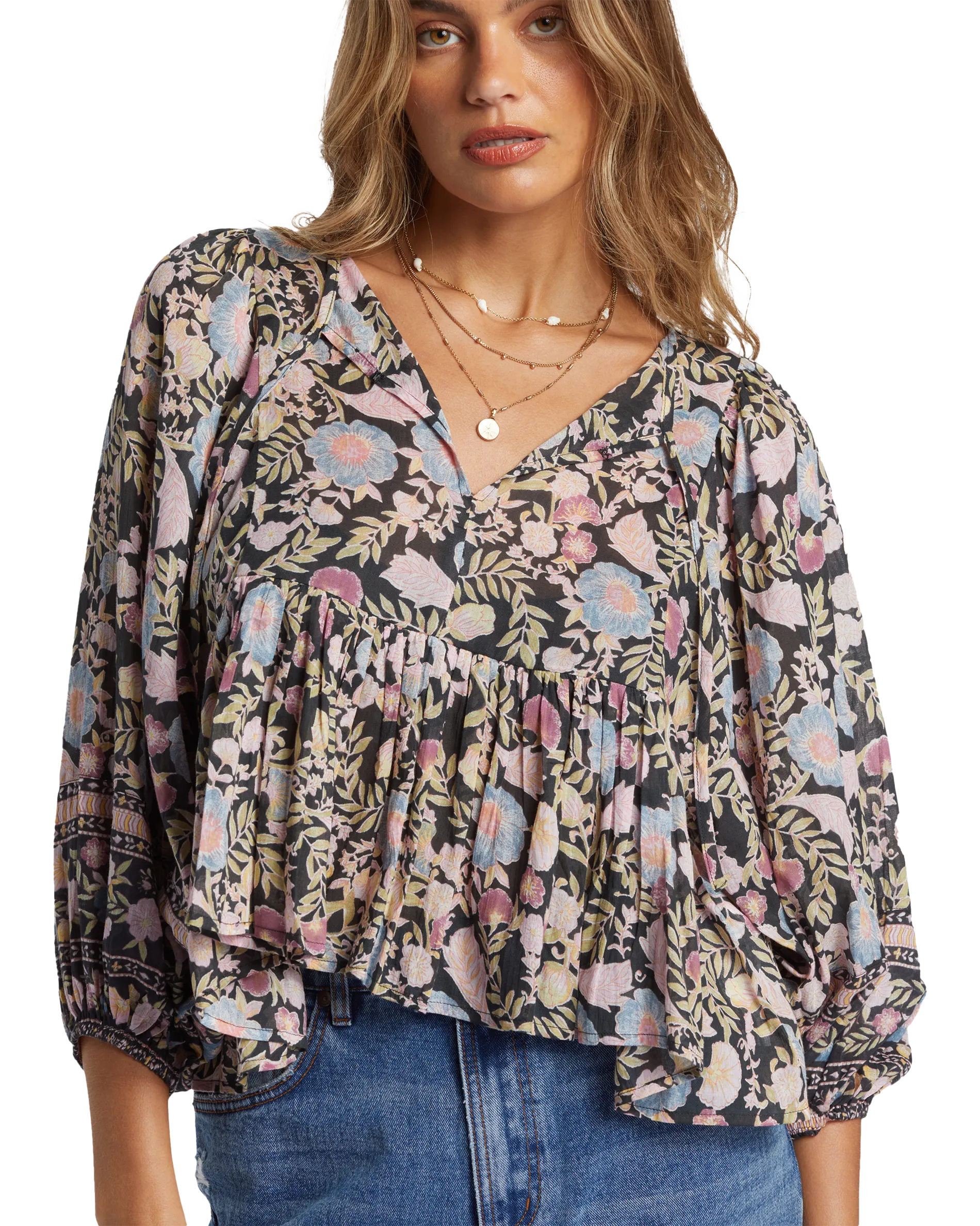 Adore You Blouse in Black Sands