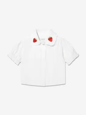 Angels Face Girls Strawberry Blouse in White