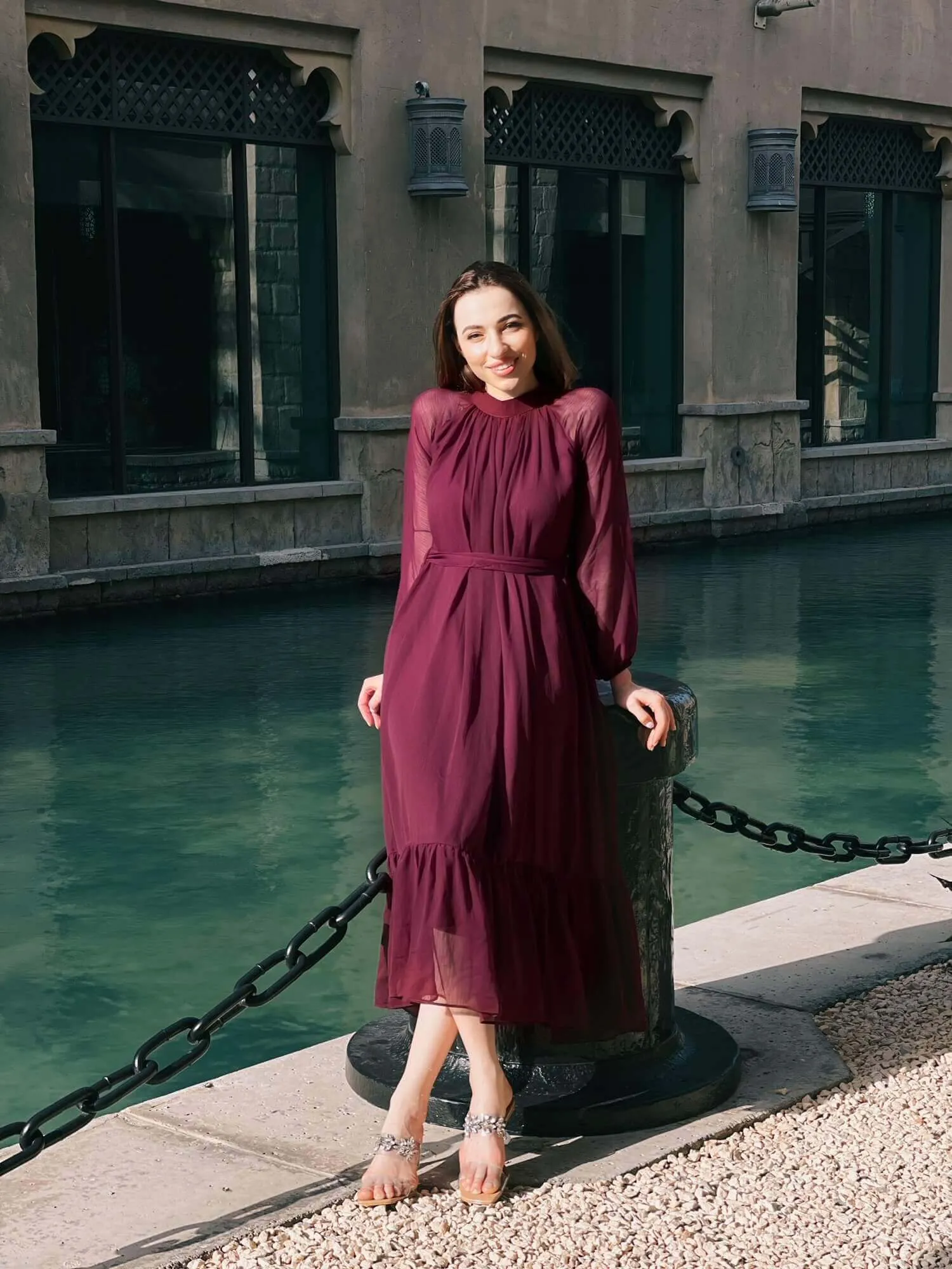 Aria - Maroon Maxi Dress
