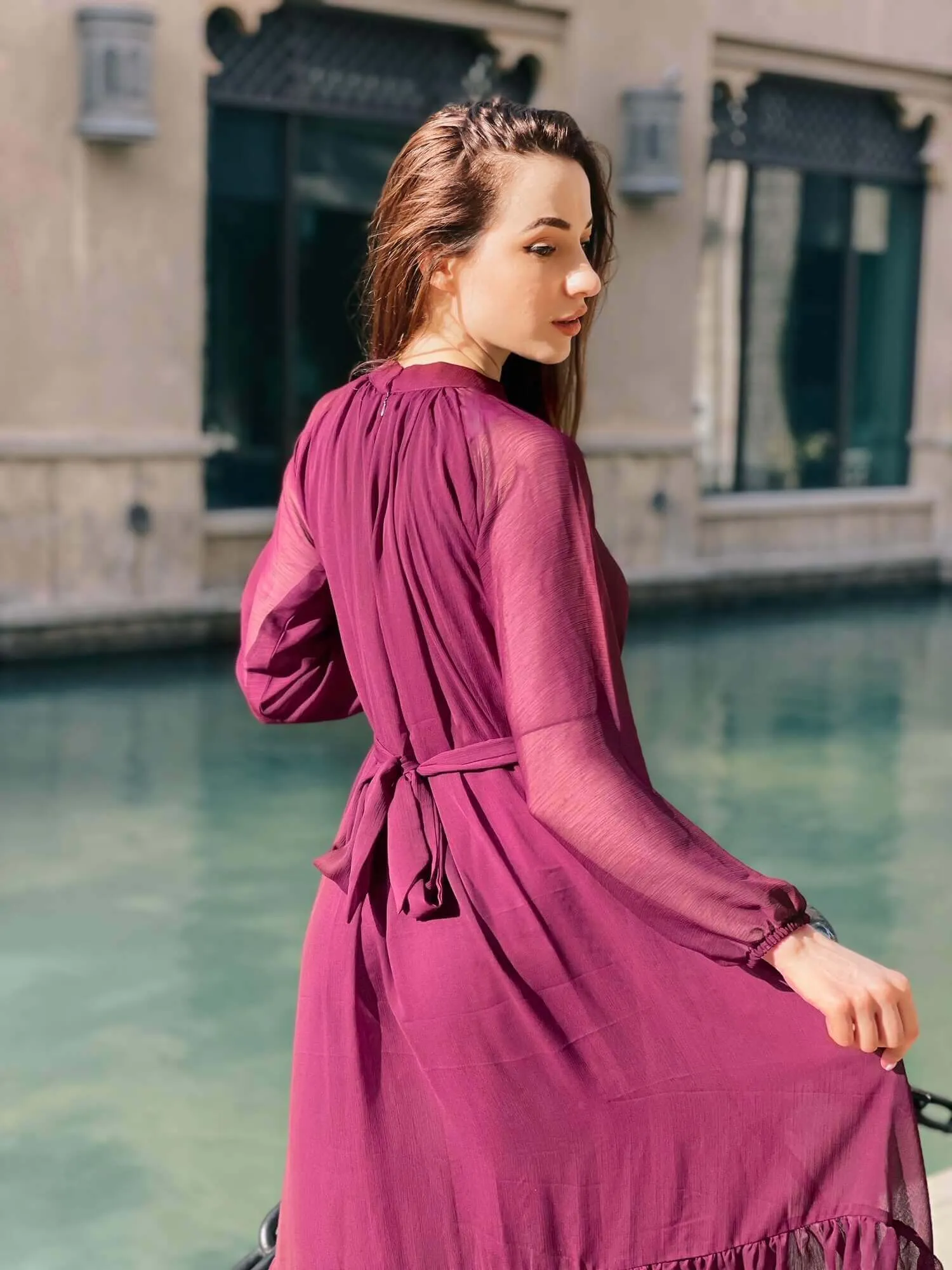Aria - Maroon Maxi Dress