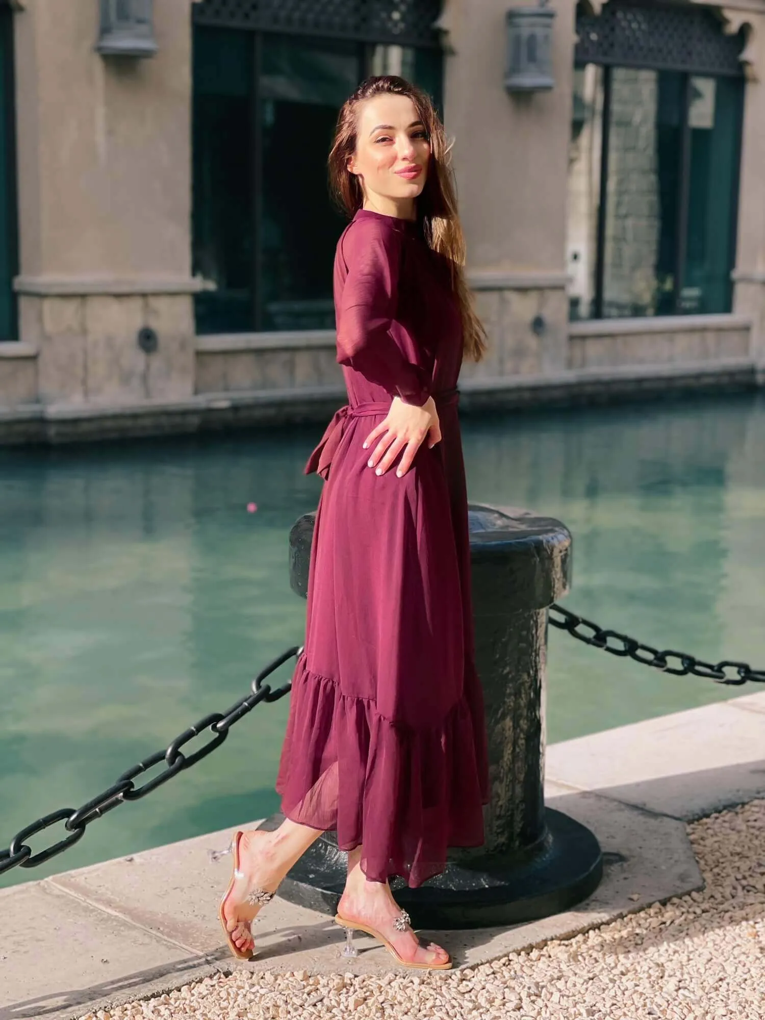 Aria - Maroon Maxi Dress