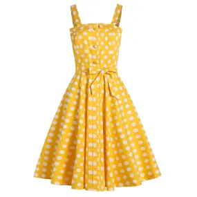 BerriesJam - Cotton Spaghetti Straps Midi Tunic Sleeveless Swing Sundress