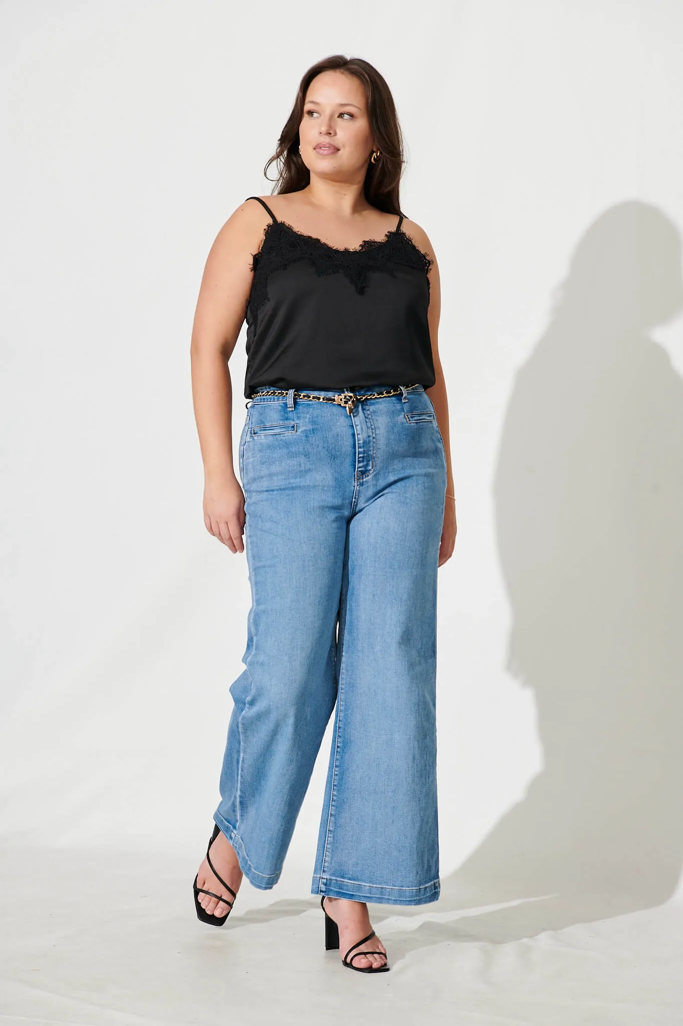 Black Satin Cami Blouse