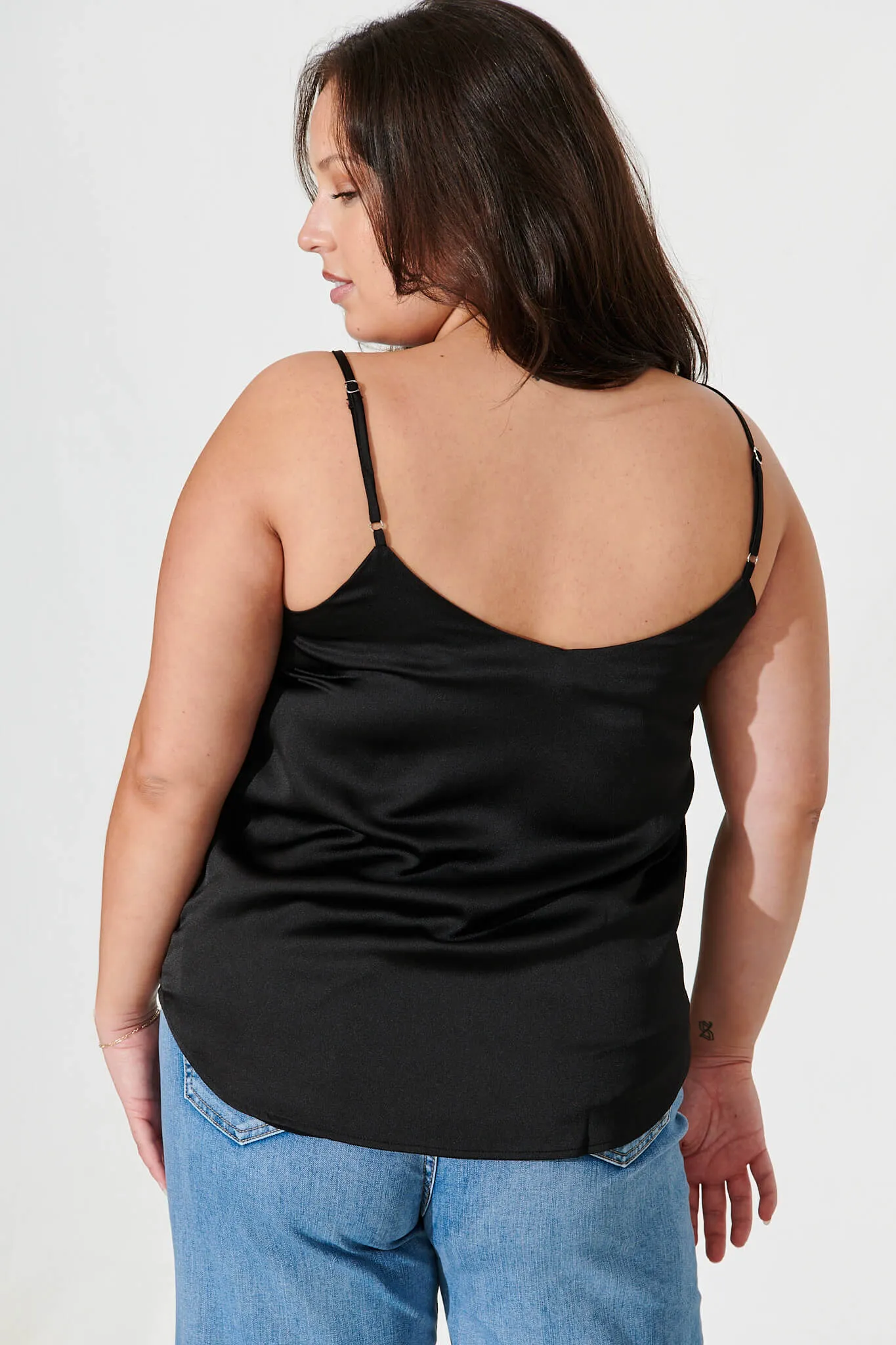 Black Satin Cami Blouse
