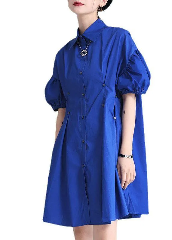 Bohemian Black Puff Sleeve Peter Pan Collar Patchwork Summer Sundress
