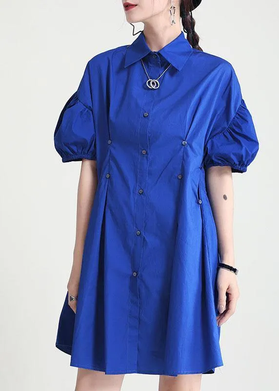 Bohemian Black Puff Sleeve Peter Pan Collar Patchwork Summer Sundress