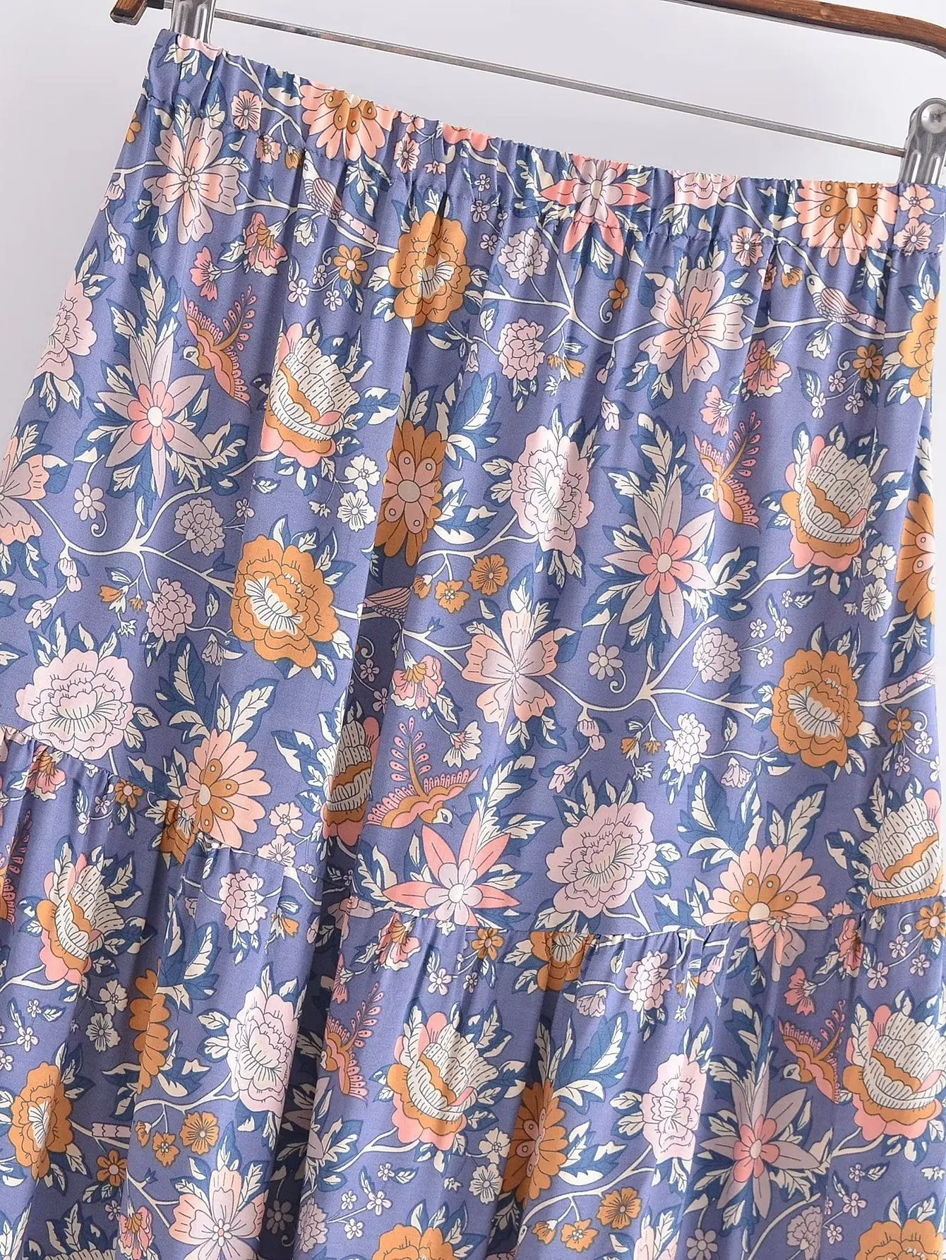 Boho Skirt, Hippie Skirts, Maxi Skirt,  Scilla Elise in Pink and Blue