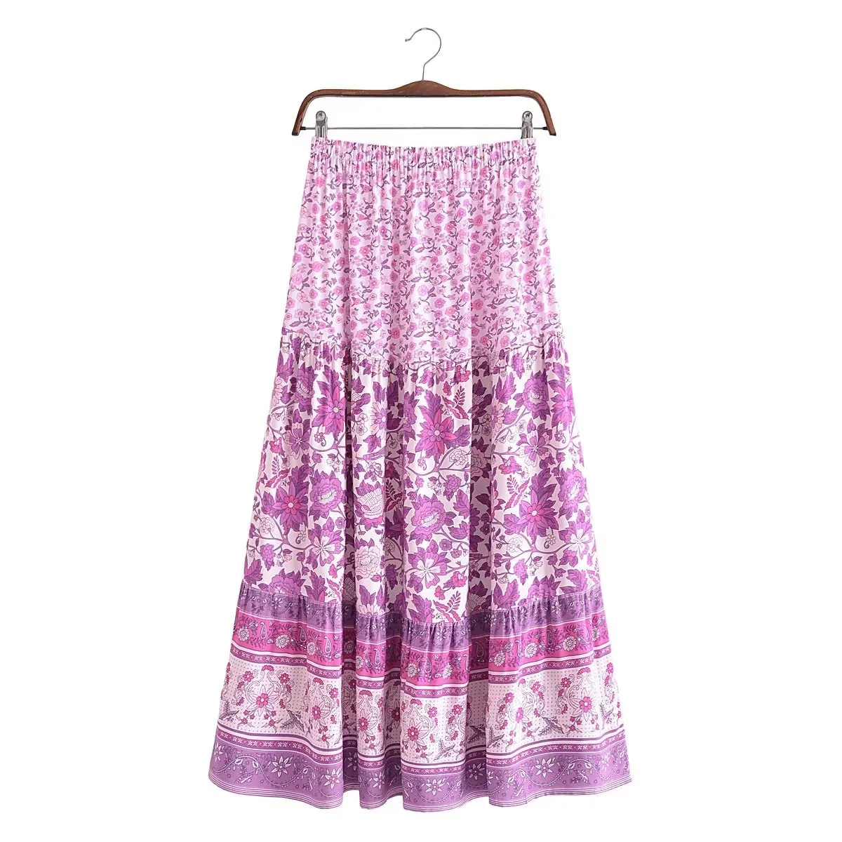 Boho Skirt, Hippie Skirts, Maxi Skirt,  Scilla Elise in Pink and Blue