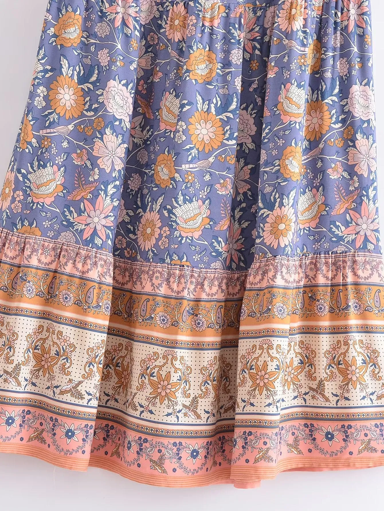 Boho Skirt, Hippie Skirts, Maxi Skirt,  Scilla Elise in Pink and Blue