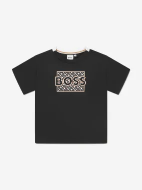 BOSS Boys Monogram Logo T-Shirt In Black