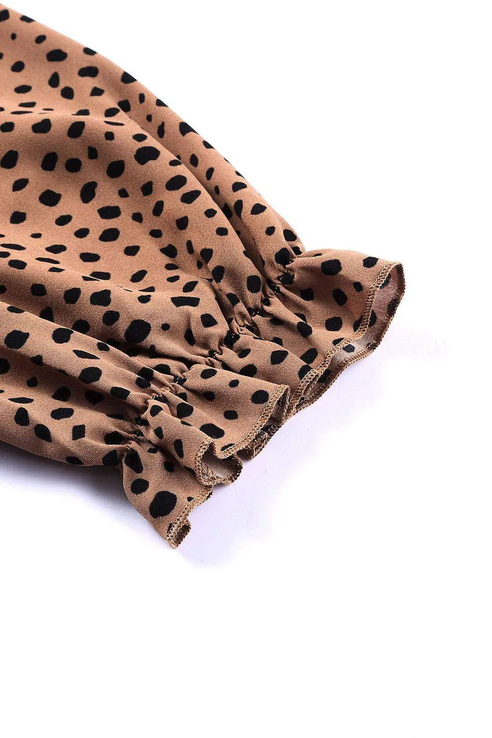 Brown Leopard 3/4 Sleeves Blouse