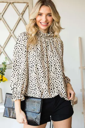 Brown Leopard 3/4 Sleeves Blouse