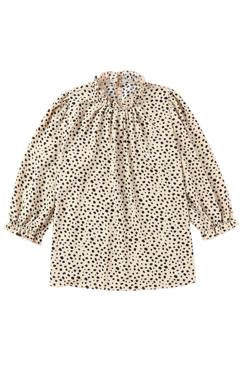 Brown Leopard 3/4 Sleeves Blouse