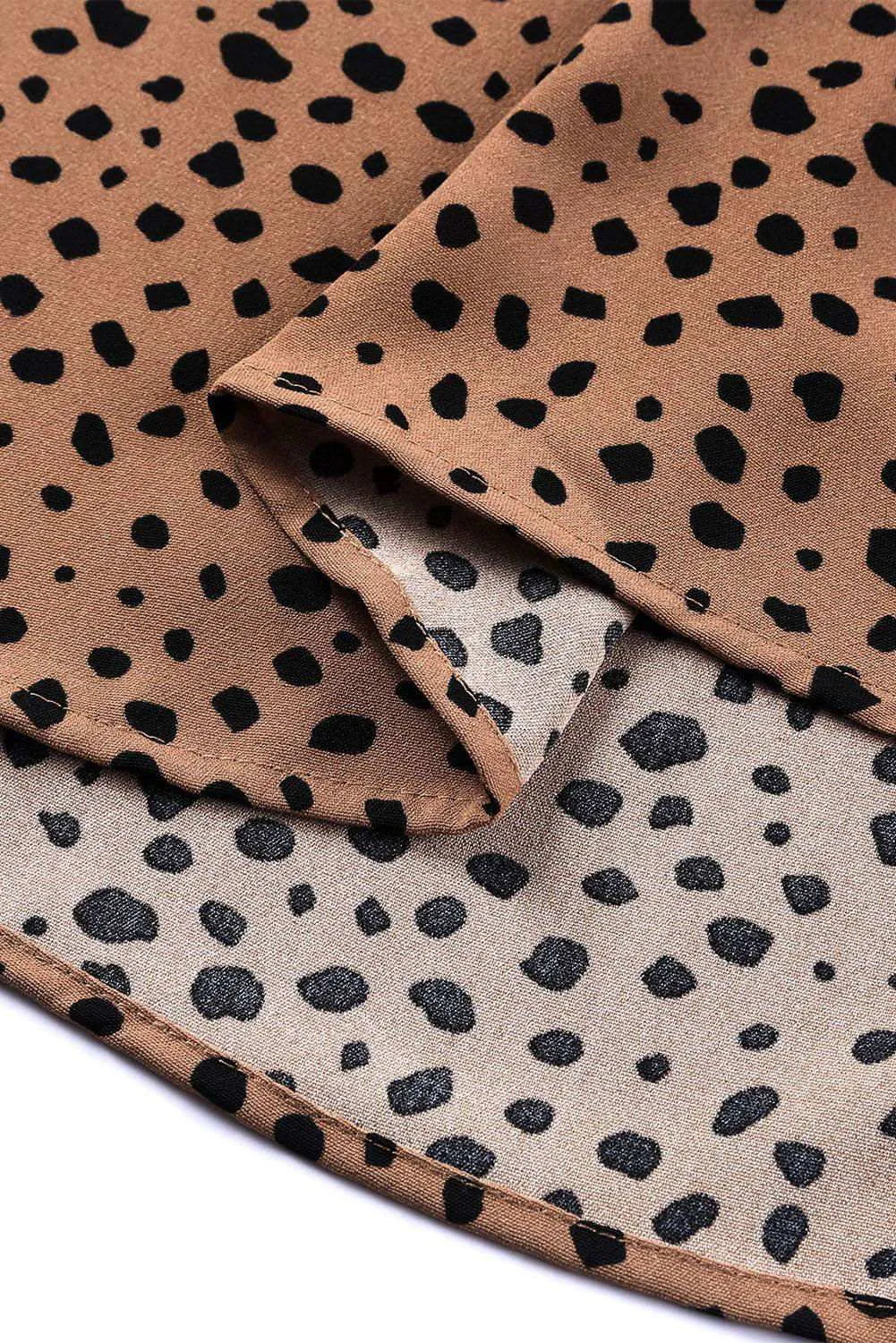 Brown Leopard 3/4 Sleeves Blouse