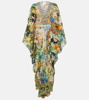Camilla Embellished printed silk kaftan