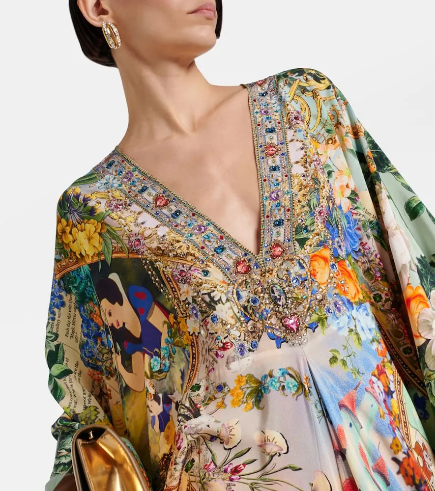 Camilla Embellished printed silk kaftan