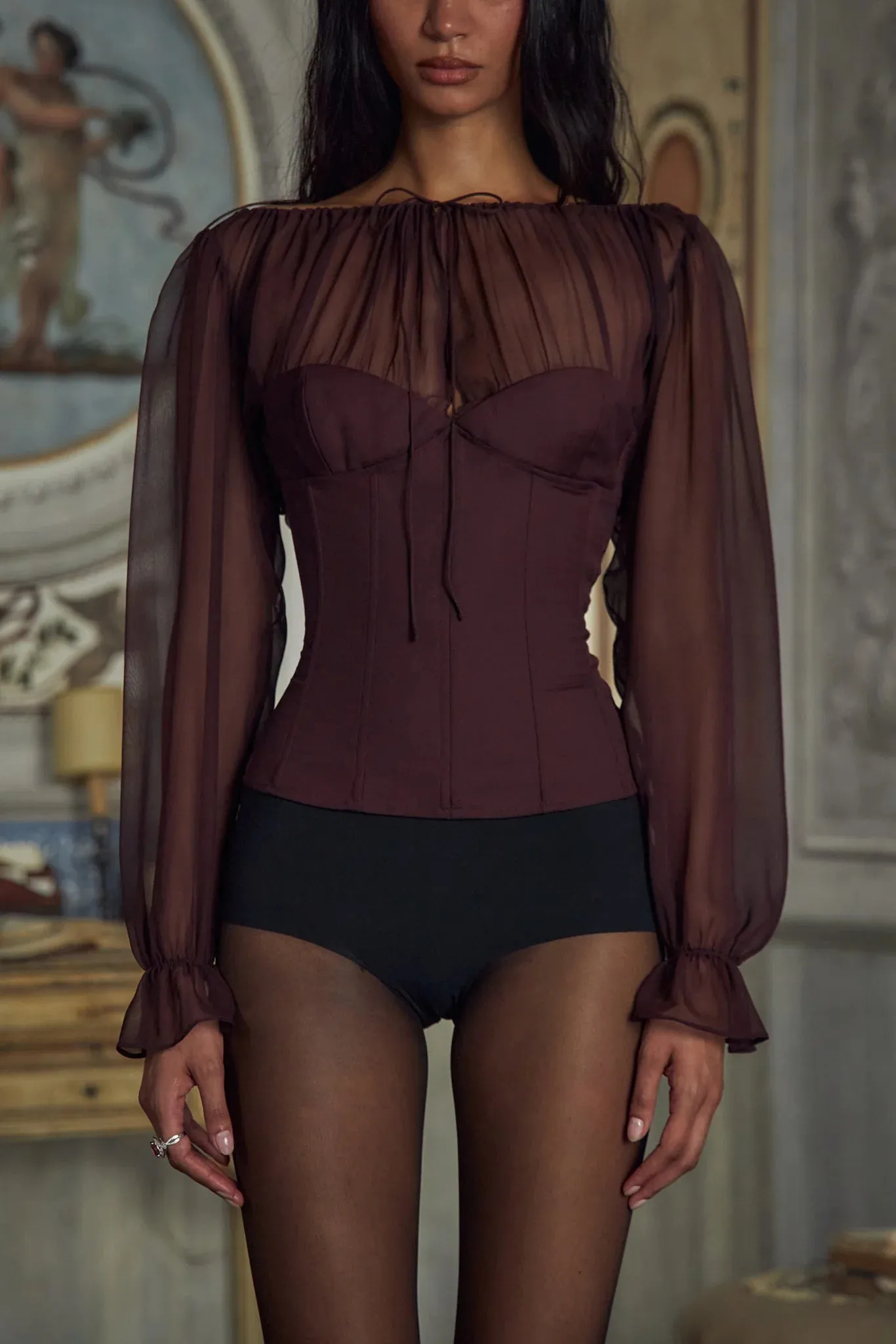 Chianti Silk-chiffon Blouse