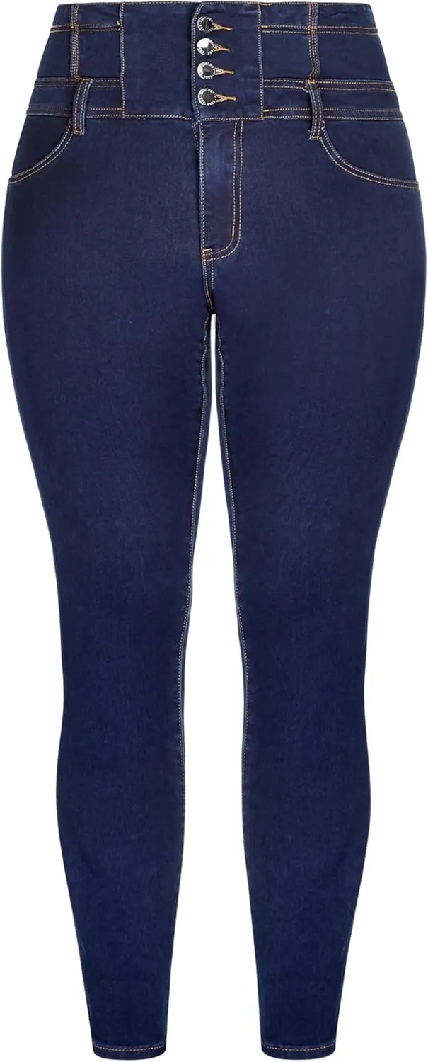 City Chic Women's Plus Size Harley Regular Corset Skinny Jean