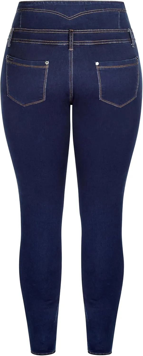 City Chic Women's Plus Size Harley Regular Corset Skinny Jean
