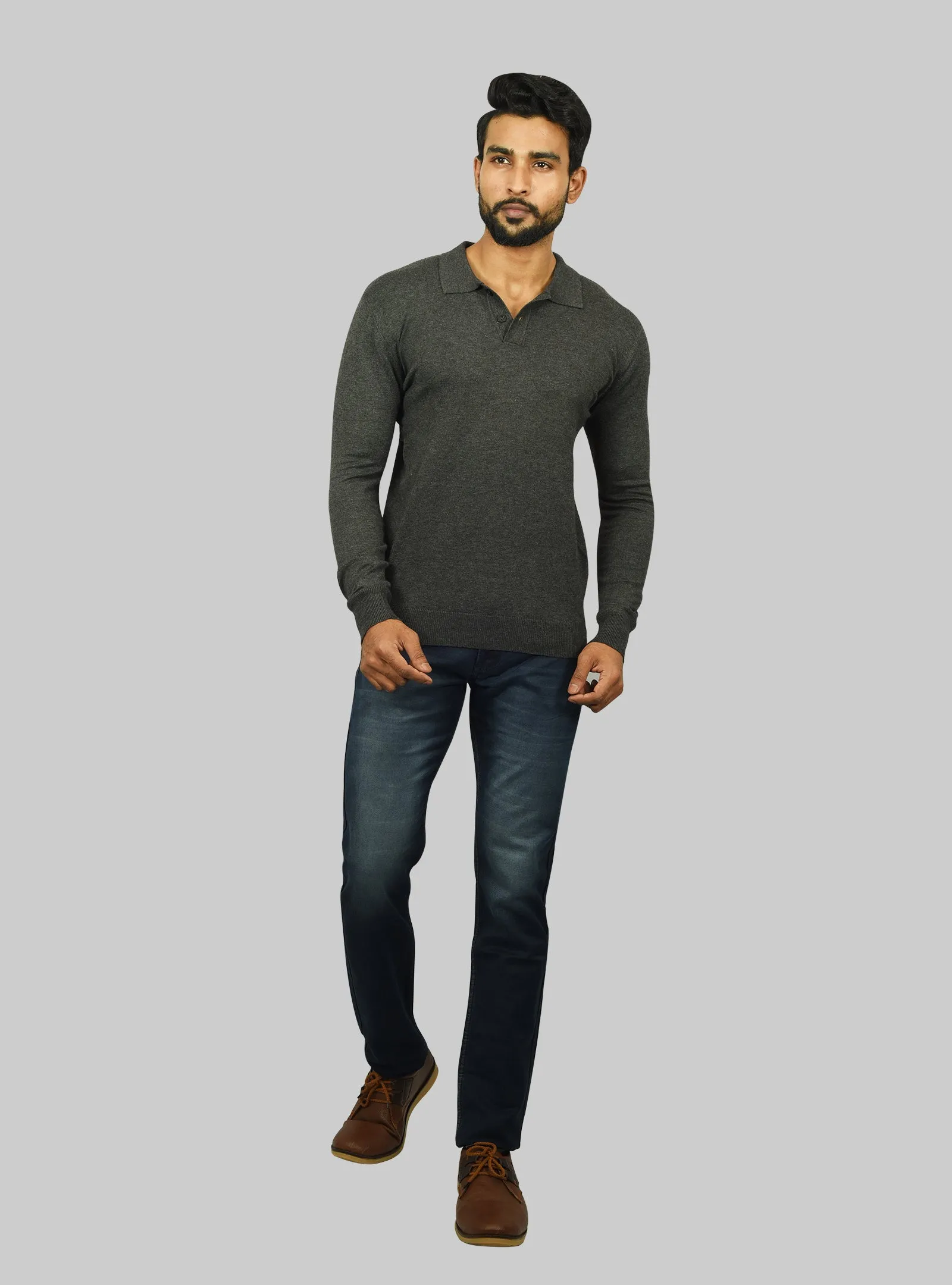 Collared Smart Fit Full Sleeves T-Shirt