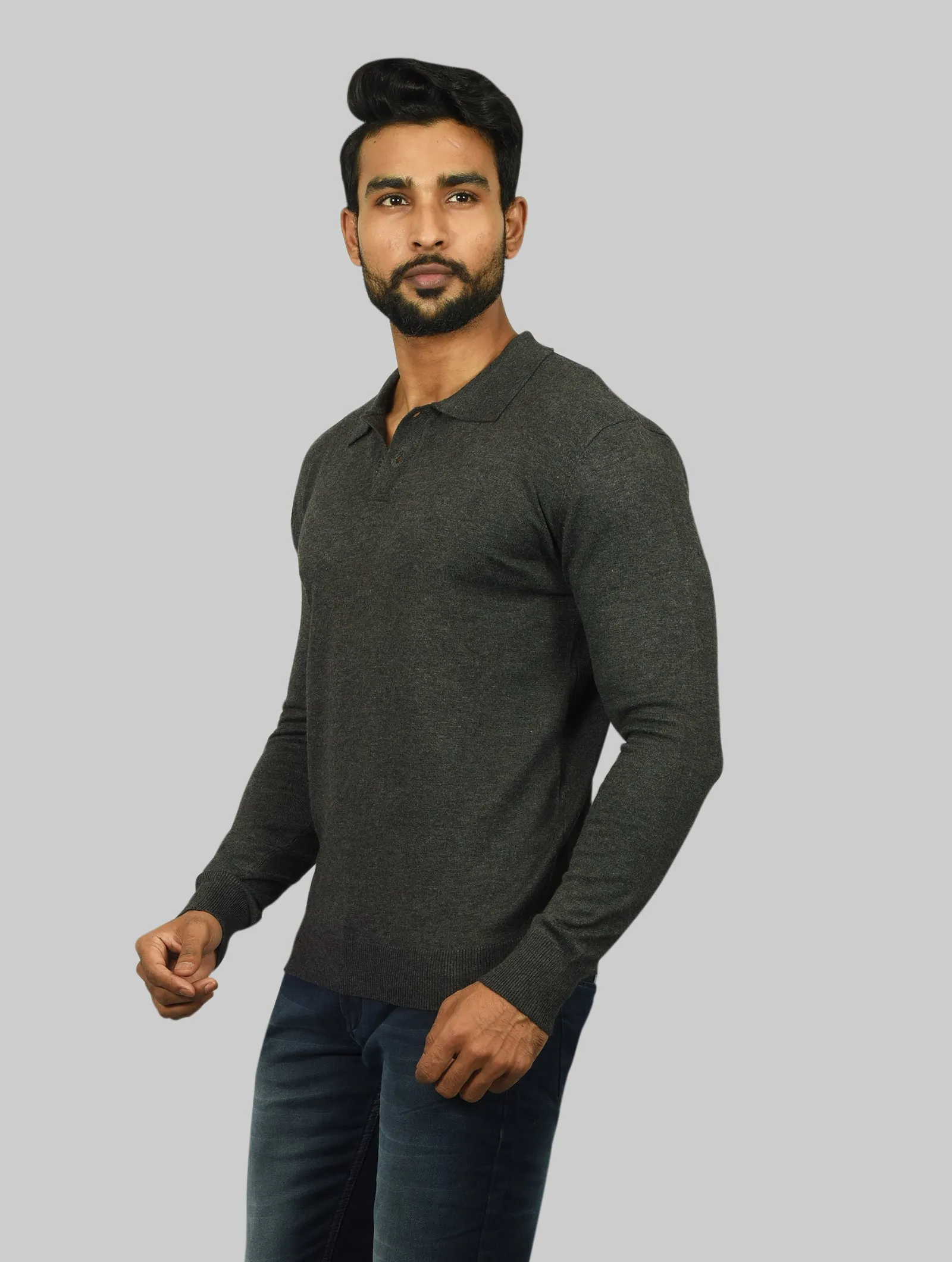 Collared Smart Fit Full Sleeves T-Shirt
