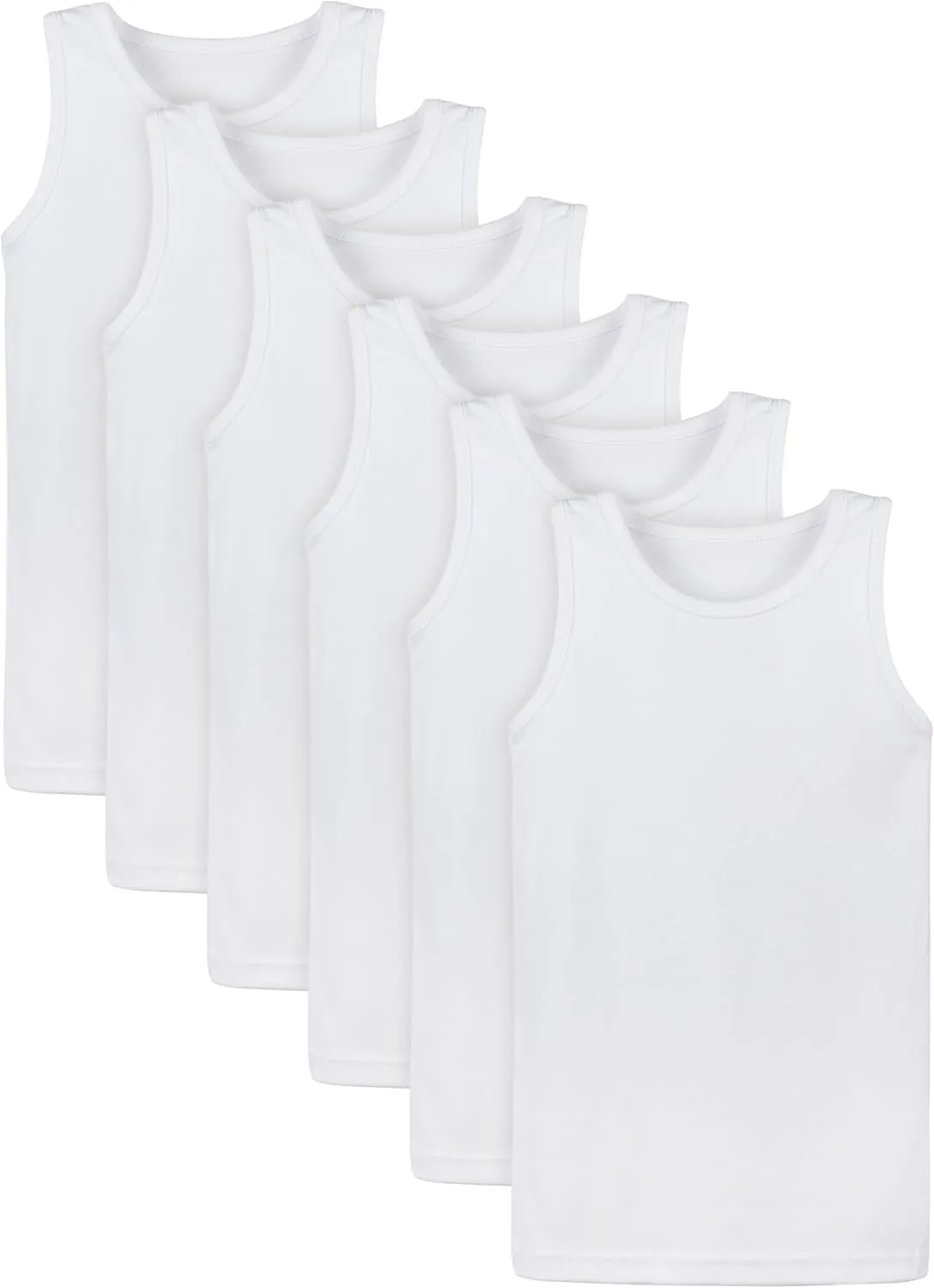 Cooraby 6 Pack Toddler Tank Top Kids Undershirts Soft Undershirt for Boys and Girls