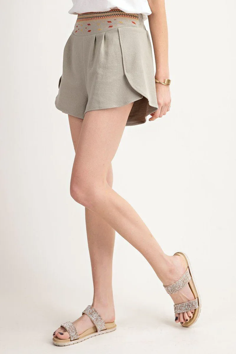 Cute Chic Tulip Detail High Rise Waist Fashion Shorts