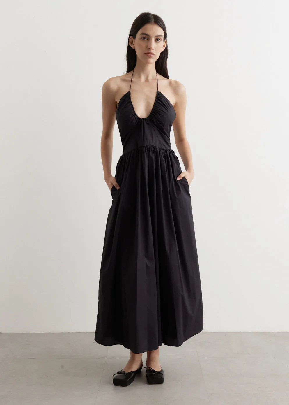 Drawcord Halter Sundress