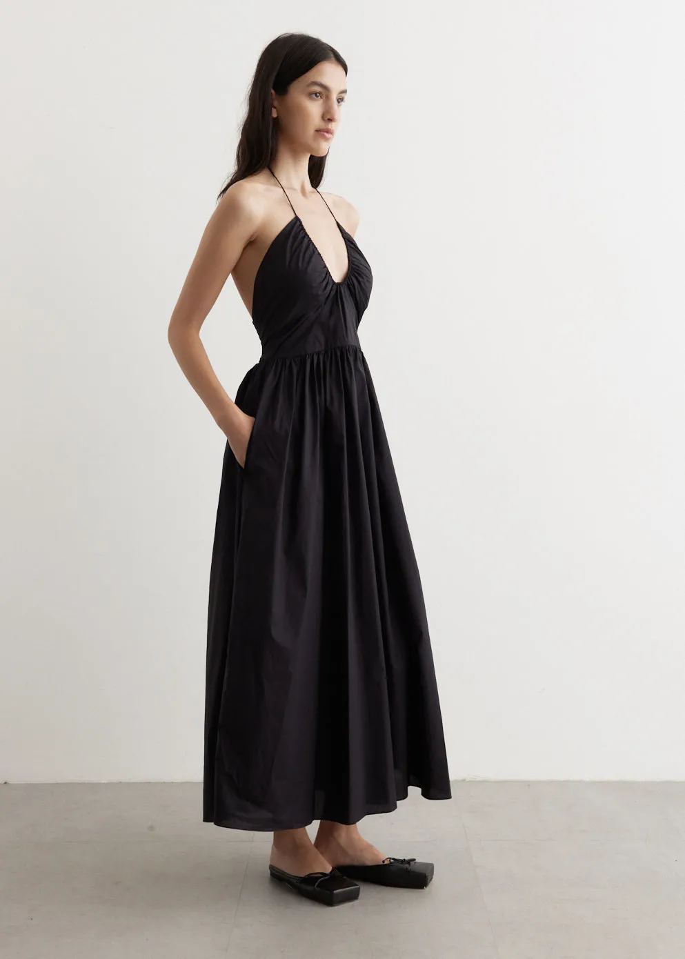Drawcord Halter Sundress