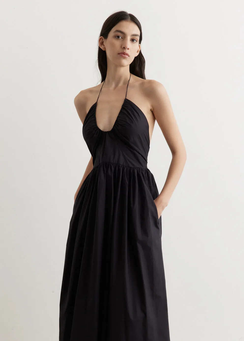 Drawcord Halter Sundress