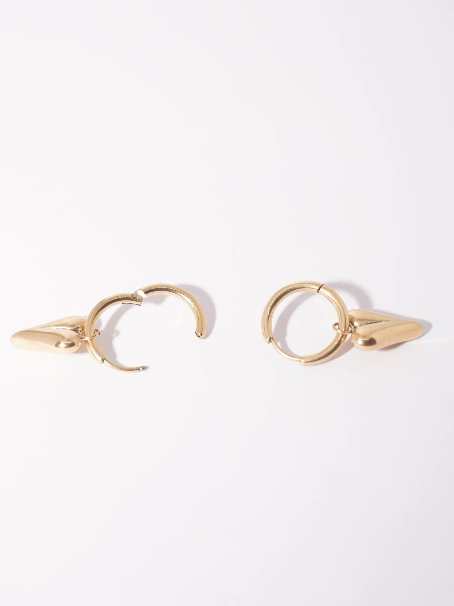 Elegant Demi-Fine Gold-Plated Heart Shaped Hoop Earrings