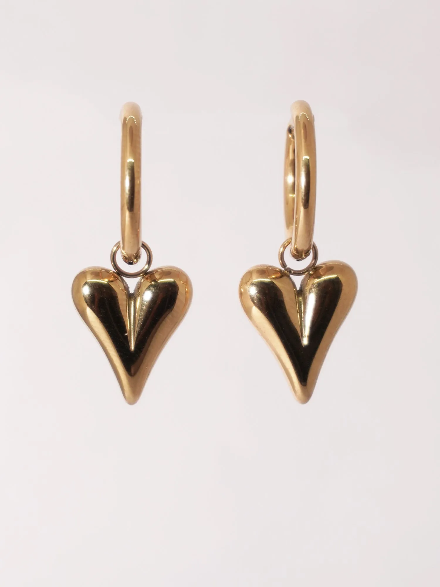 Elegant Demi-Fine Gold-Plated Heart Shaped Hoop Earrings