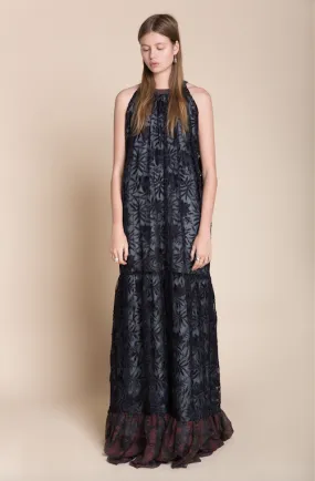 Floral Lace Embroidered Maxi Dress