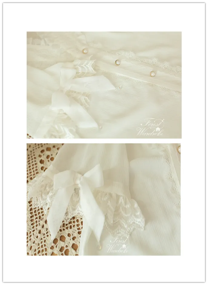 Forest Wardrobe ~ Fuying ~ Wa Lolita Lace Flounce Blouse