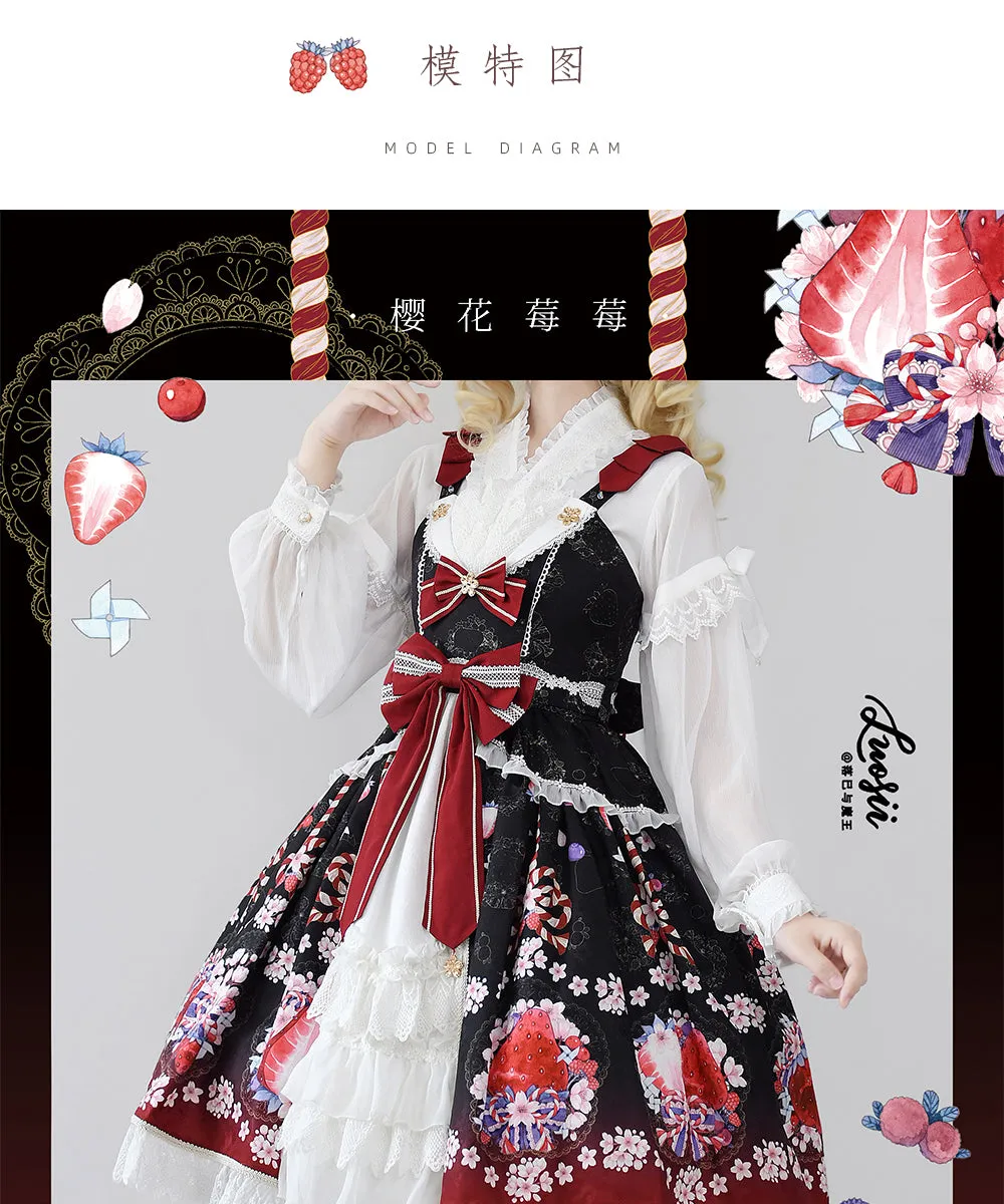 Forest Wardrobe ~ Fuying ~ Wa Lolita Lace Flounce Blouse
