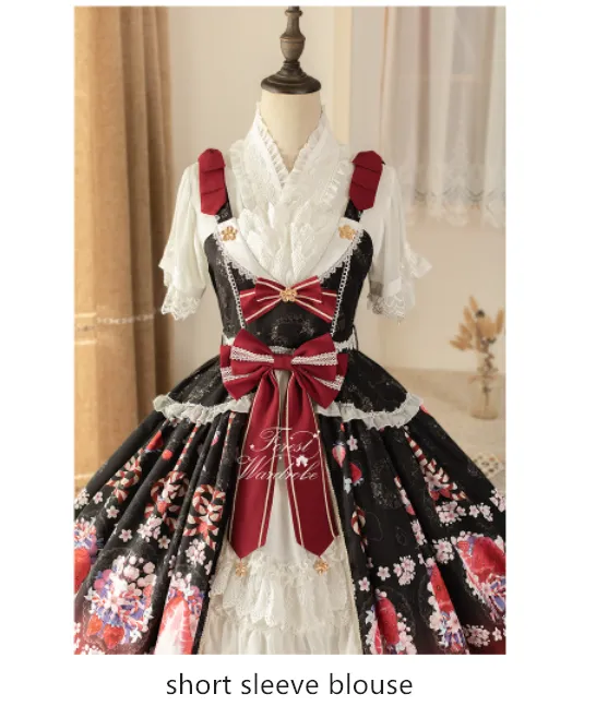 Forest Wardrobe ~ Fuying ~ Wa Lolita Lace Flounce Blouse