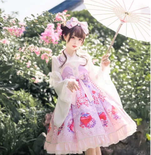 Forest Wardrobe ~ Fuying ~ Wa Lolita Lace Flounce Blouse