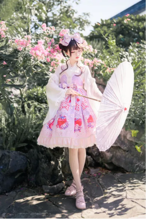 Forest Wardrobe ~ Fuying ~ Wa Lolita Lace Flounce Blouse