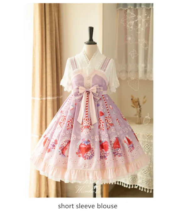 Forest Wardrobe ~ Fuying ~ Wa Lolita Lace Flounce Blouse