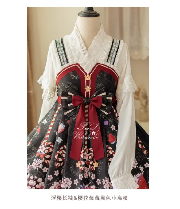 Forest Wardrobe ~ Fuying ~ Wa Lolita Lace Flounce Blouse