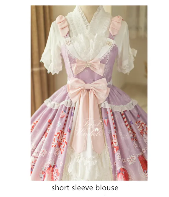 Forest Wardrobe ~ Fuying ~ Wa Lolita Lace Flounce Blouse