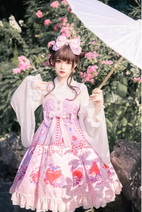 Forest Wardrobe ~ Fuying ~ Wa Lolita Lace Flounce Blouse