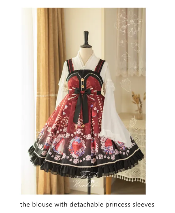Forest Wardrobe ~ Fuying ~ Wa Lolita Lace Flounce Blouse