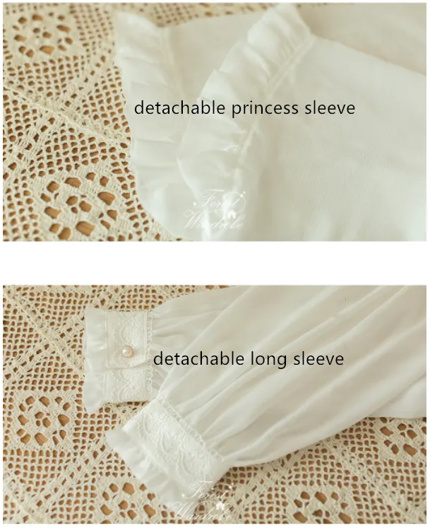 Forest Wardrobe ~ Fuying ~ Wa Lolita Lace Flounce Blouse
