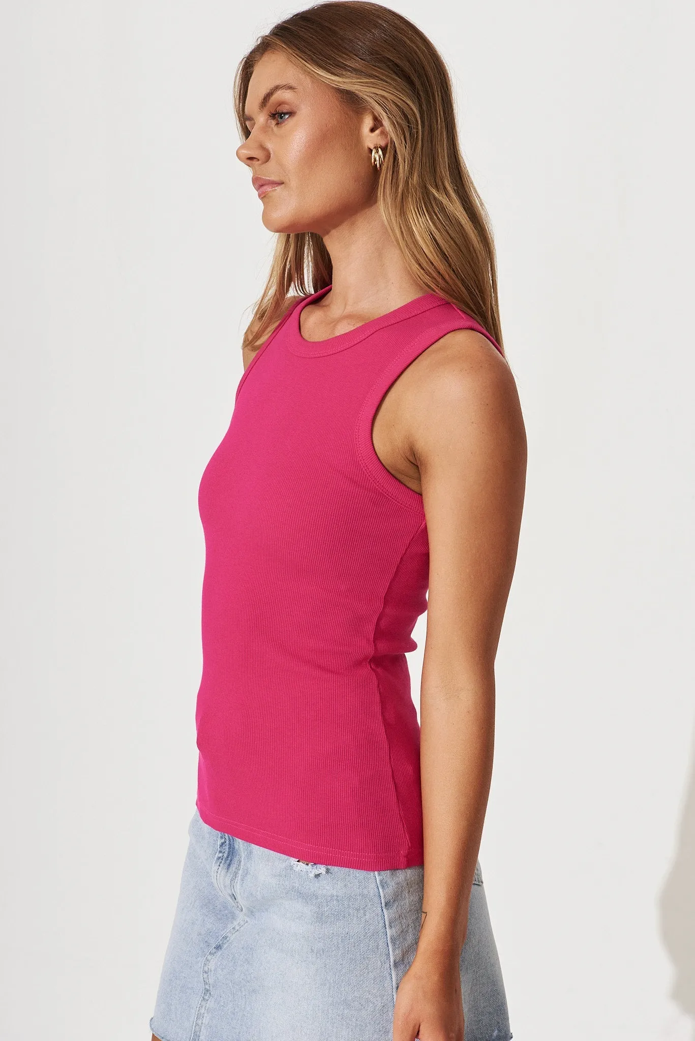 Fuchsia Cotton Blend Equinox Blouse