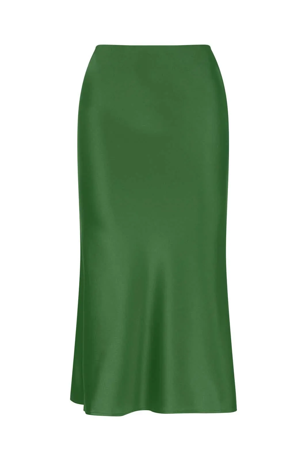 LIGHTNESS OF BEING SILK BIAS SKIRT FOREST