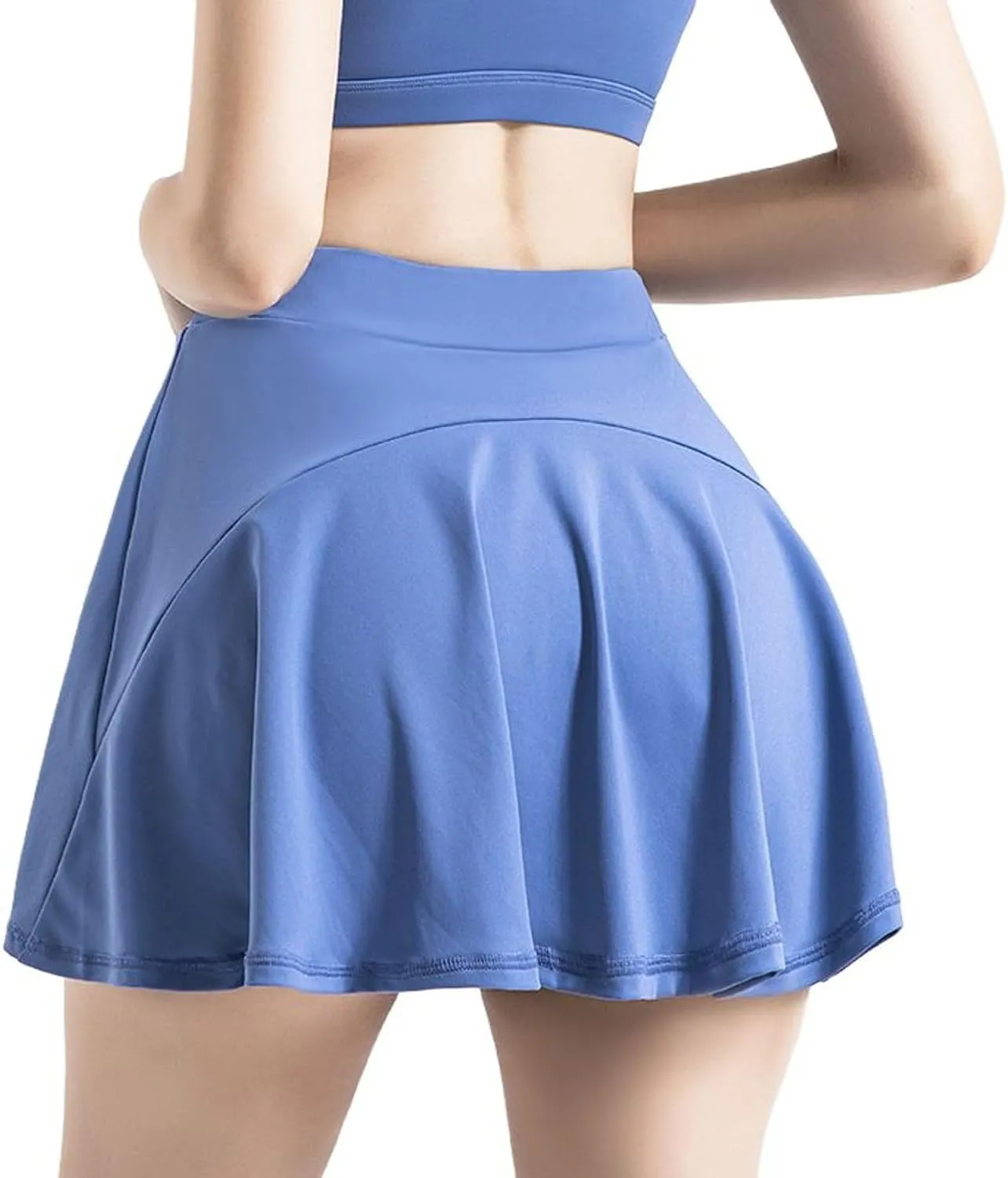 Lu's Chic Women's Athletic Skorts Quick Dry Fit Running Gym Shorts High Waisted Ruffle Flowy Golf Tennis Skirts w/Pockets
