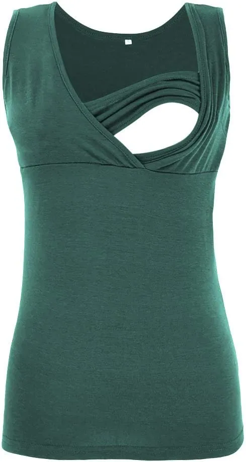 Maternity Nursing Top Summer Casual Pregnancy Breastfeeding Vest Sleeveless V Neck T Shirt Breathable Pregnant Blouse